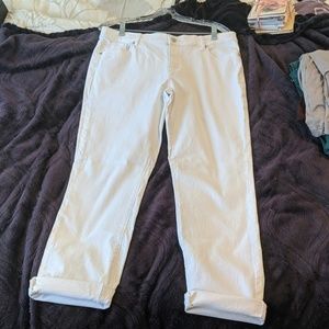 Loft Modern Straight White Jeans